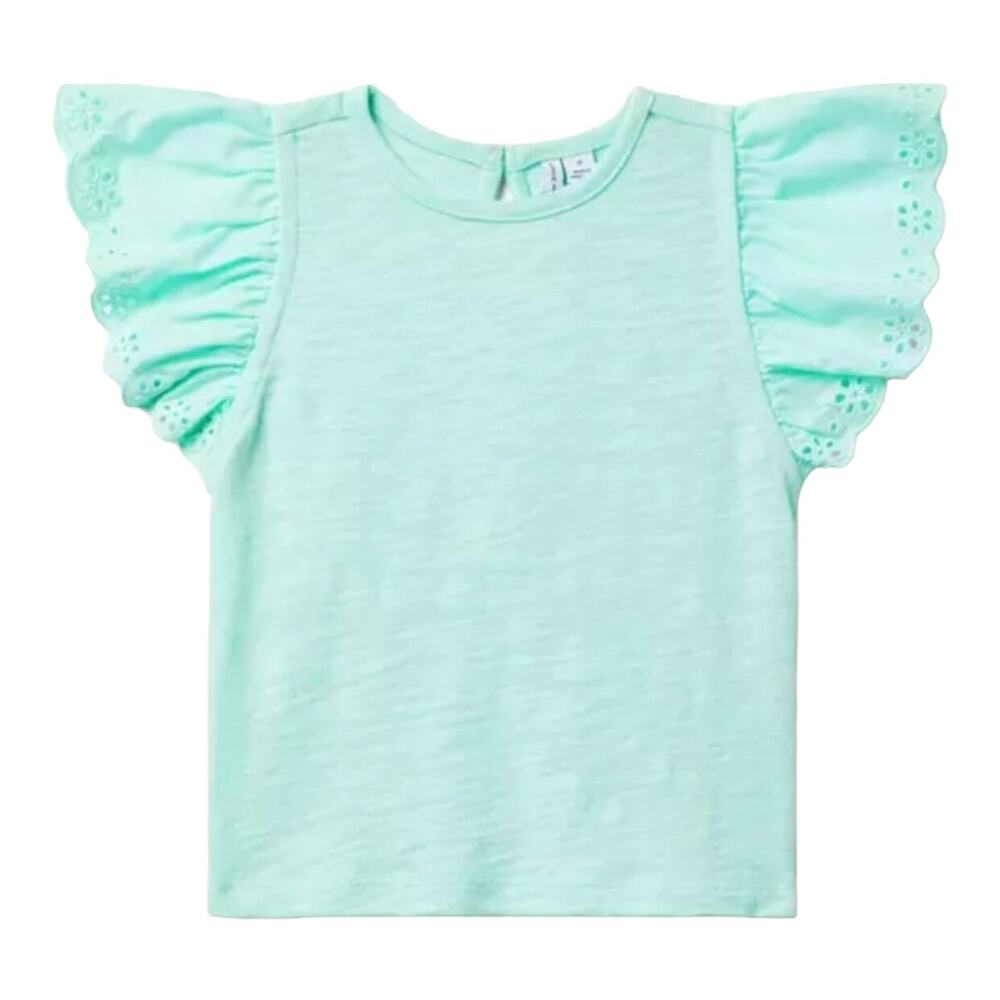 Janie and Jack NWT Mint Flutter Sleeve Top. Size 5.